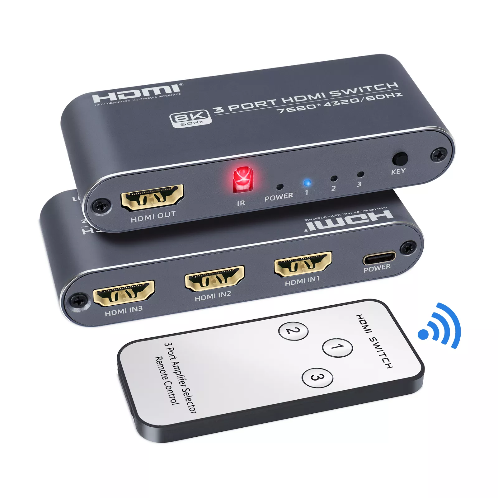 HDMI 2.1 switch 8K@60Hz 3 in 1 Out