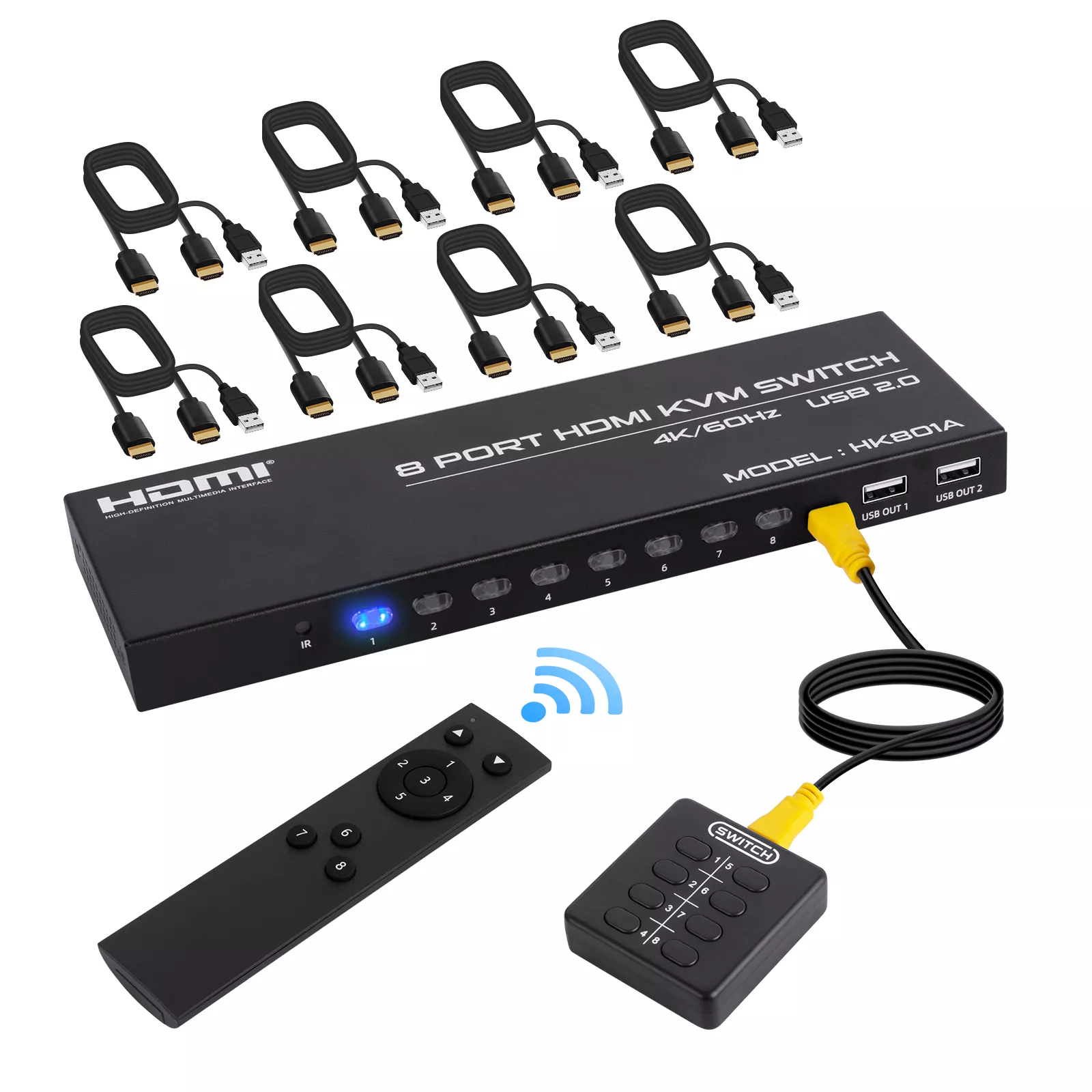 HDMI KVM Switch 1x8